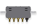 GRAAS iRigator controller bottom view showing 4-zone brass valve outlets and water inlet connector